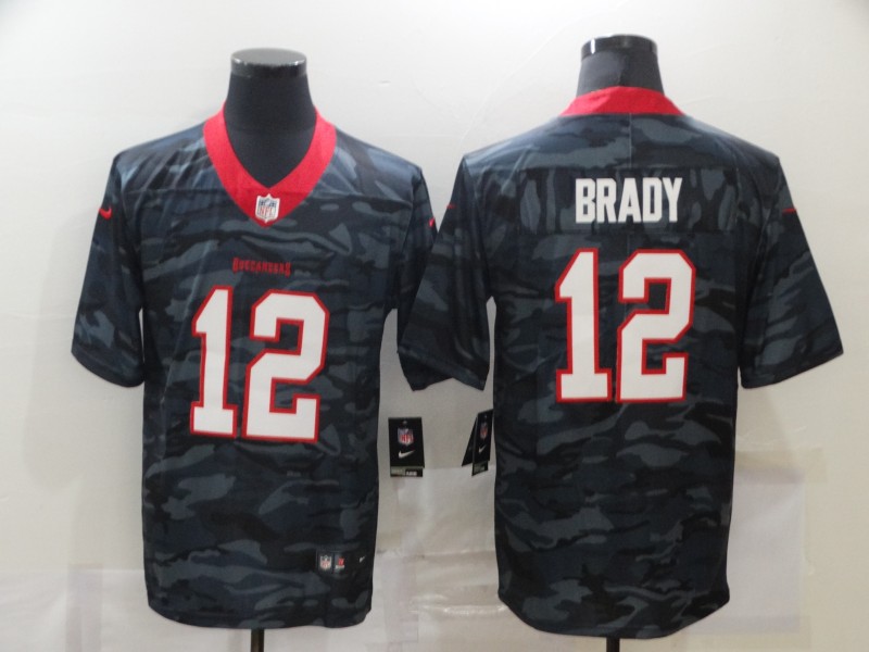 Men's Tampa Bay Buccaneers Tom Brady #12 Gray Camouflage Jersey